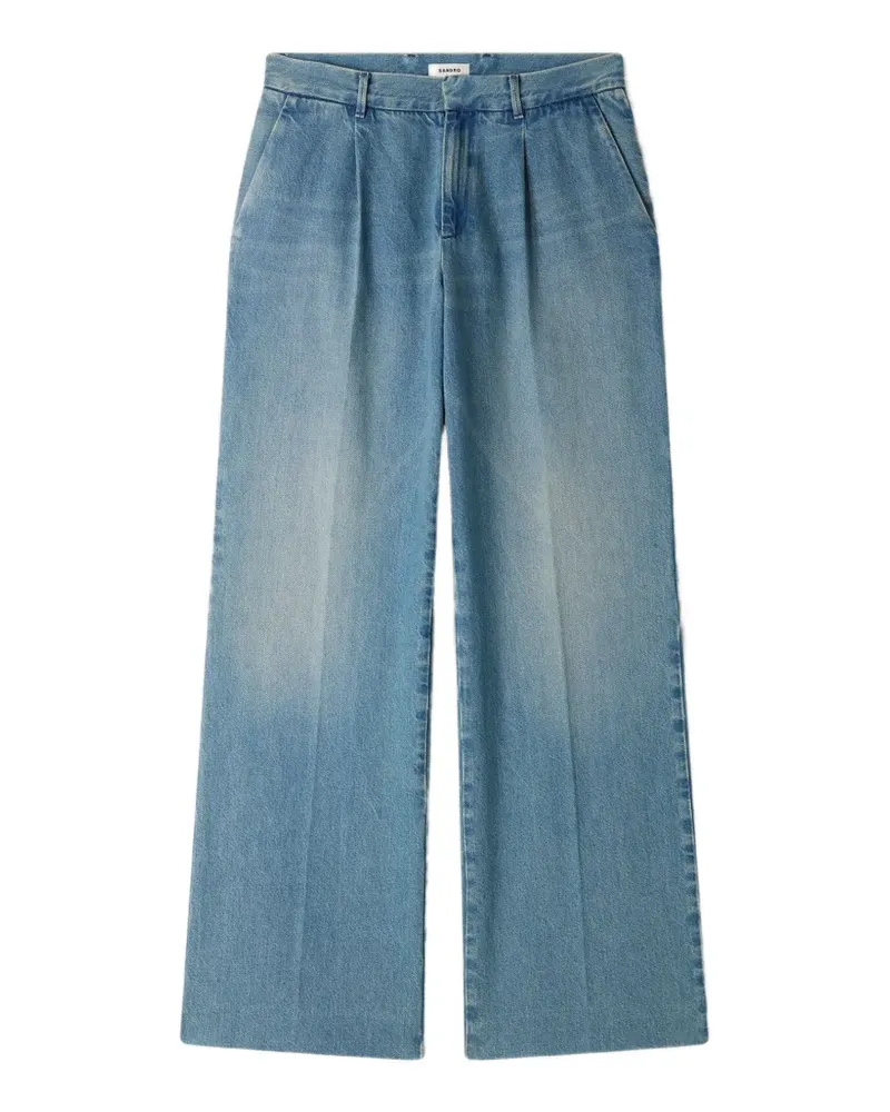 Sandro wide-leg faded-effect jeans - Blau Blau
