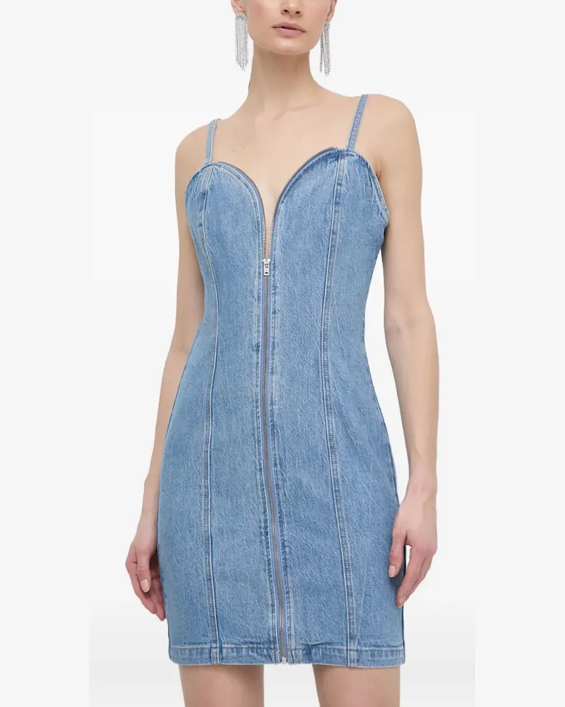 Guess sweetheart-neck zip dress - Blau Blau