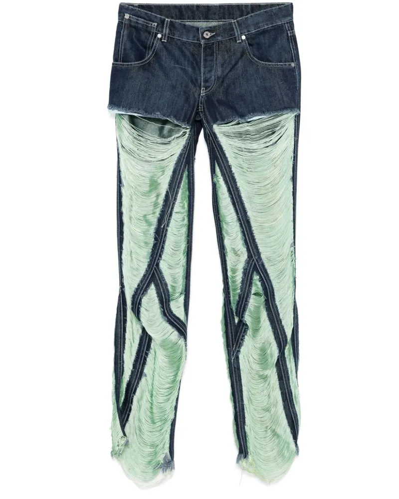 OFF-WHITE Jeans in Distressed-Optik - Blau Blau