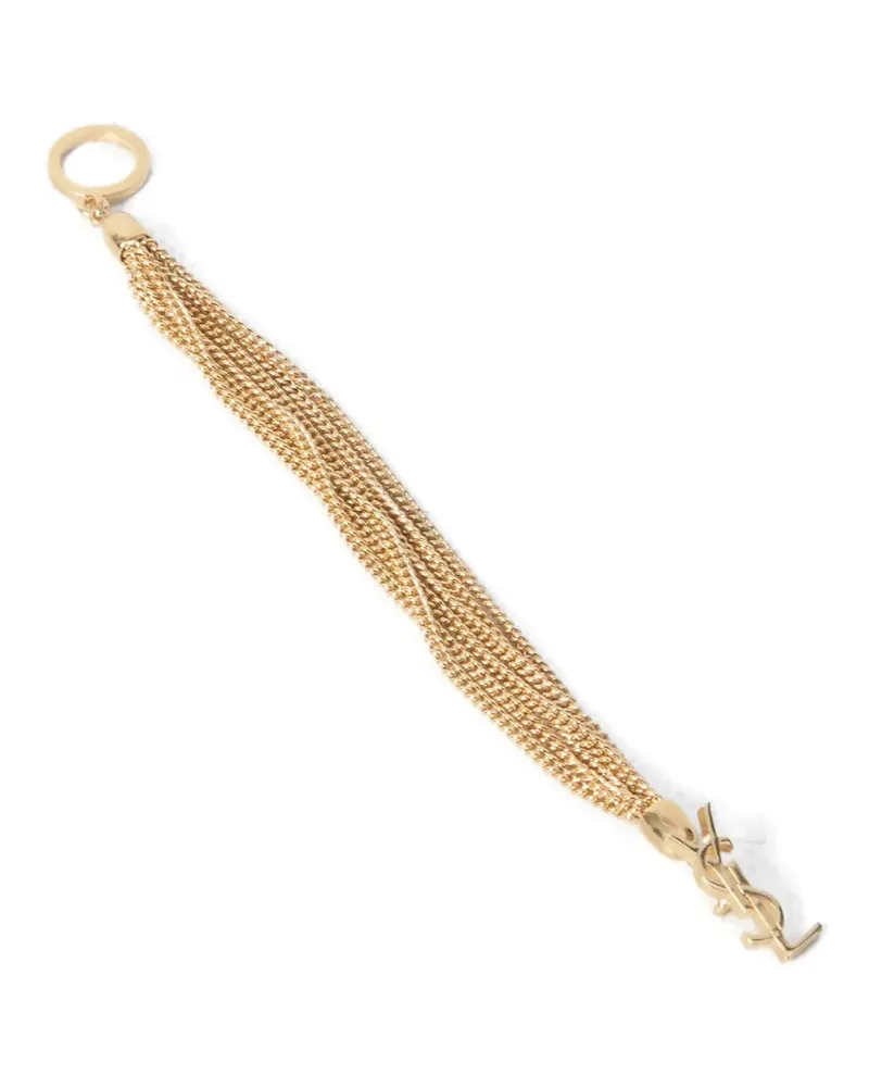 Saint Laurent Cassandre-plaque bracelet - Gold Gold
