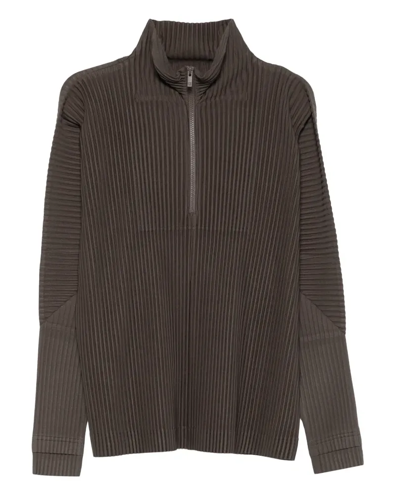 Issey Miyake zip-up pleated top - Grün Grün