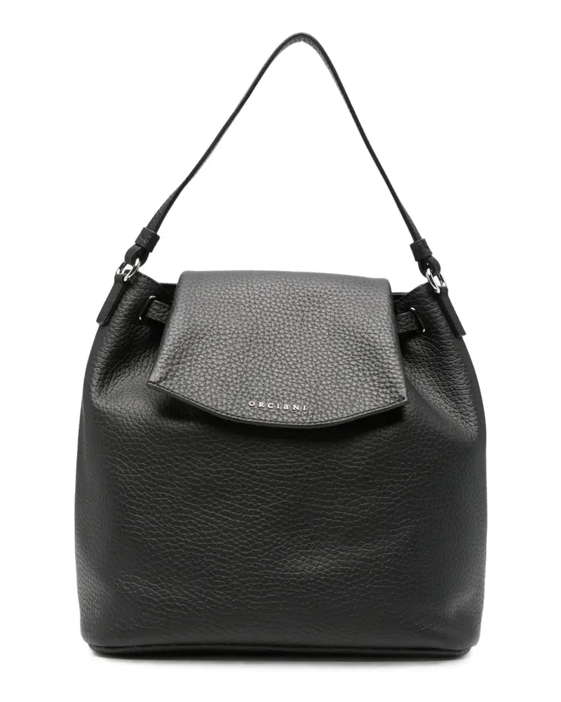 Orciani Schultertasche aus gekörntem Leder - Schwarz Schwarz