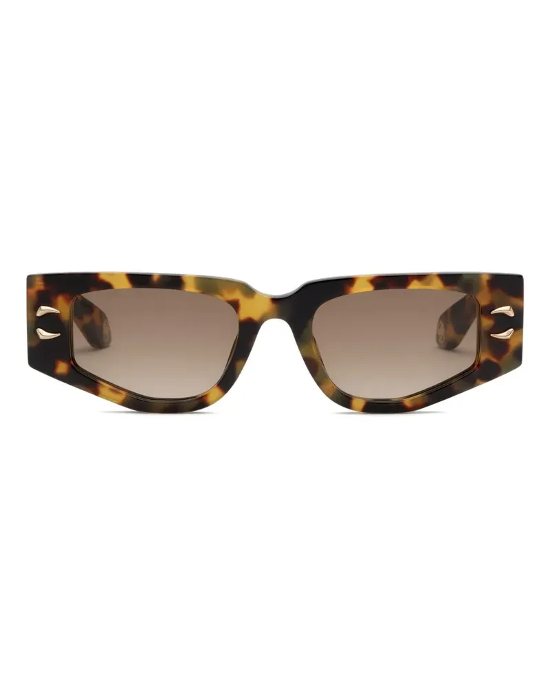Roberto Cavalli Sonnenbrille mit geometrischem Gestell - Braun Braun