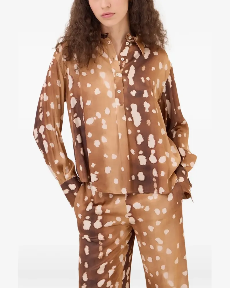 ottod’Ame Hemd mit Animal-Print - Braun Braun