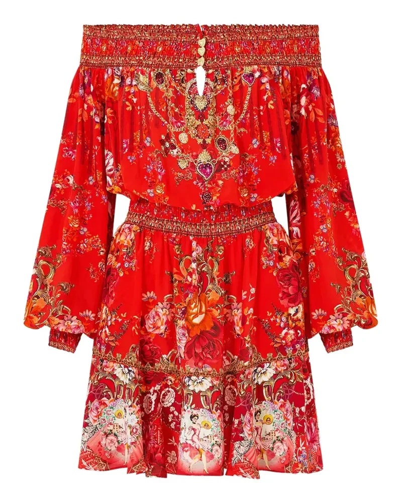 Camilla Olé Olé off-shoulder floral mini dress - Rot Rot