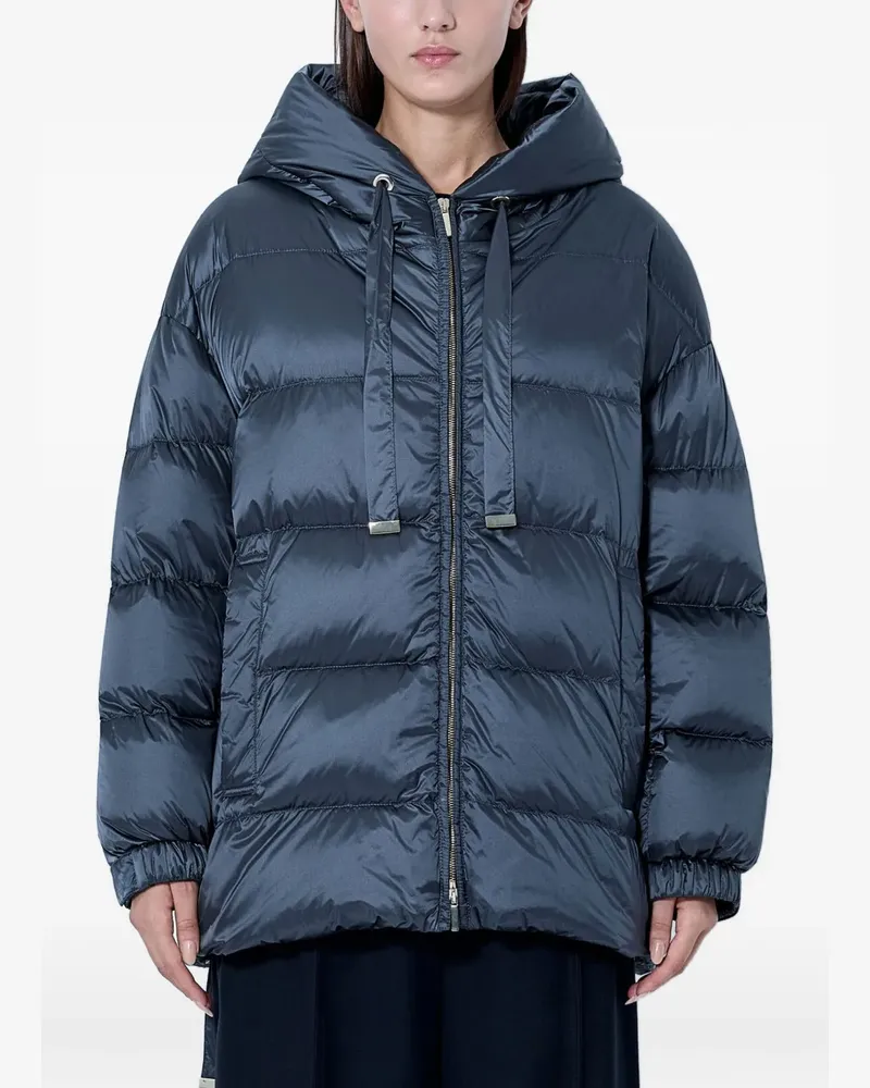 Max Mara Gesteppte Kapuzenjacke - Blau Blau