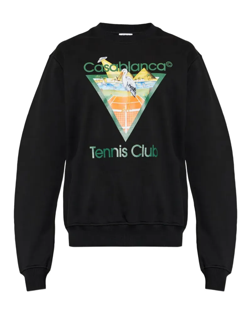 Casablanca Paris Tennis Club Icon graphic-print cotton sweatshirt - Schwarz Schwarz
