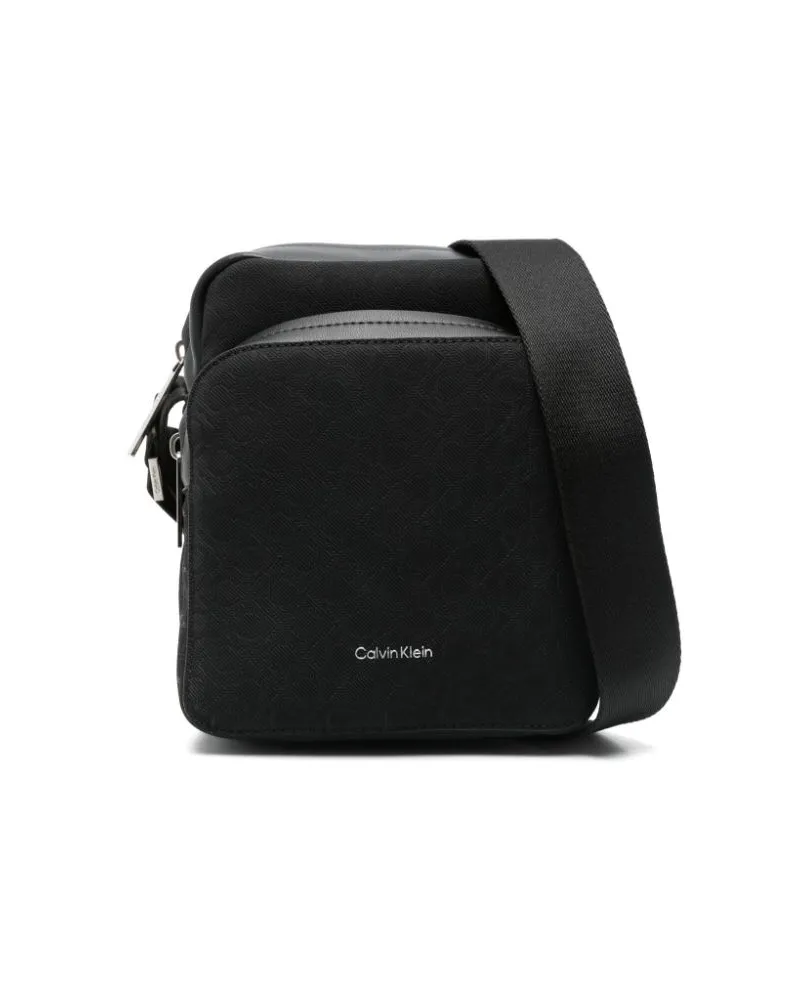 Calvin Klein Schultertasche mit Logo-Print - Schwarz Schwarz