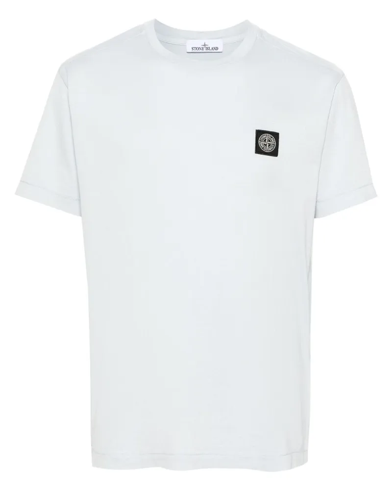 Stone Island T-Shirt aus Baumwolljersey - Blau Blau