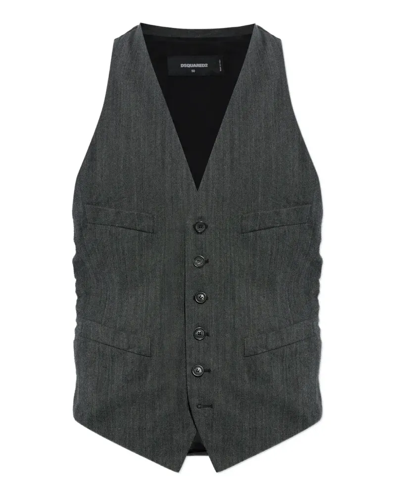 Dsquared2 herringbone-pattern waistcoat - Grau Grau