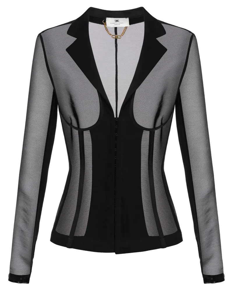 Elisabetta Franchi Jacke aus Tüll - Schwarz Schwarz
