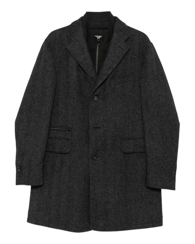 Corneliani Mantel mit Fischgrätenmuster - Grau Grau