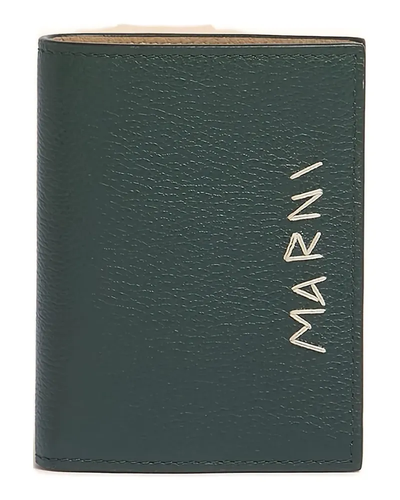 Marni logo-lettering bifold wallet - Grün Grün