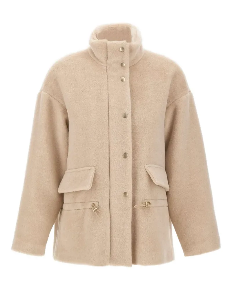 Eleventy Stehkragen-Jacke mit Klappentasche - Nude Nude