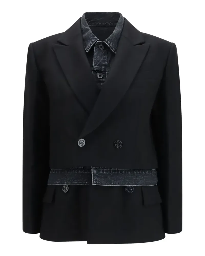Sacai Blazer mit Einsatz - Schwarz Schwarz