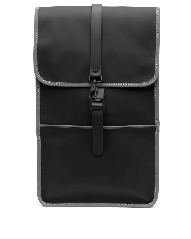 RAINS Rucksack mit Kontrastdetails - Schwarz Schwarz