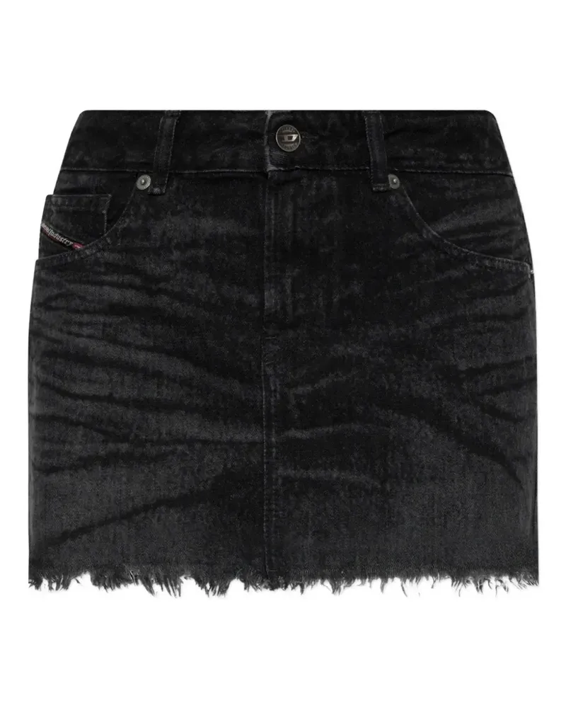 Diesel faded frayed-hem midi skirt - Schwarz Schwarz