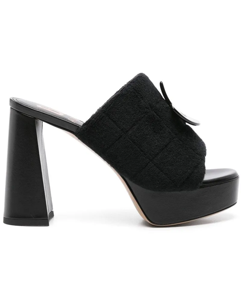 Patou x Bettina Vermillon gesteppte Anita Mules 110mm - Schwarz Schwarz