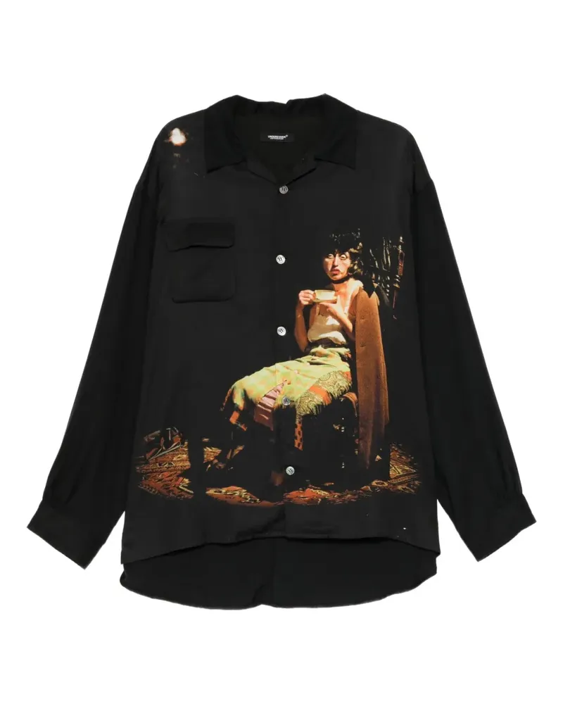 Undercover Hemdjacke mit grafischem Print - Schwarz Schwarz