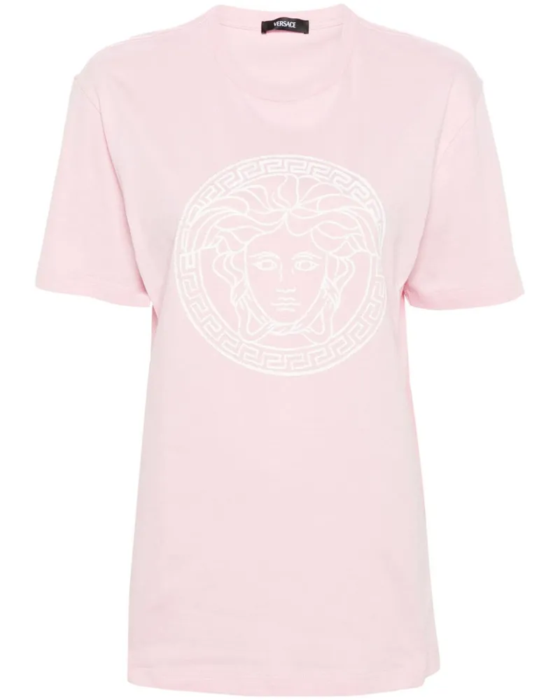 Versace T-Shirt mit Medusa-Print Rosa