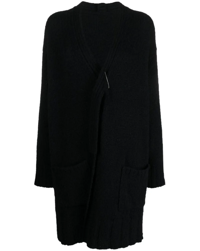 Yohji Yamamoto Asymmetrischer Cardigan - Schwarz Schwarz
