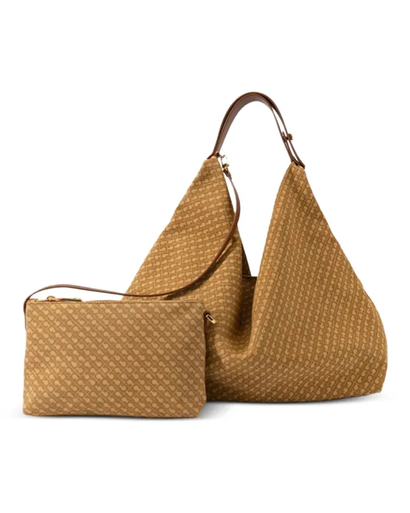 Gherardini patterned top-handle shoulder bag - Nude Nude