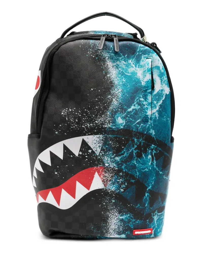 Sprayground Rucksack mit Wellen-Print - Schwarz Schwarz