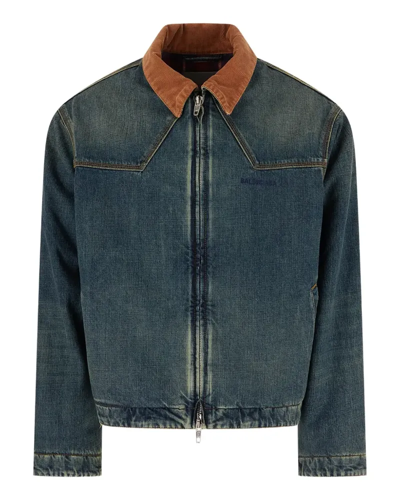 Balenciaga Workwear Jacke in Dirty Vintage Blau Blau