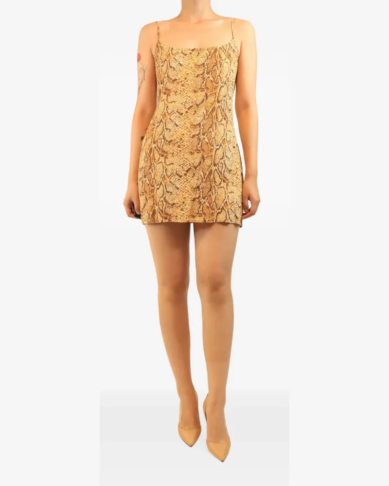 Reformation snake-print mini dress - Gelb Gelb