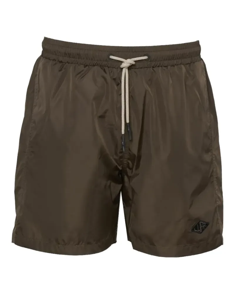 Low Brand logo-patch drawstring swim shorts - Grün Grün