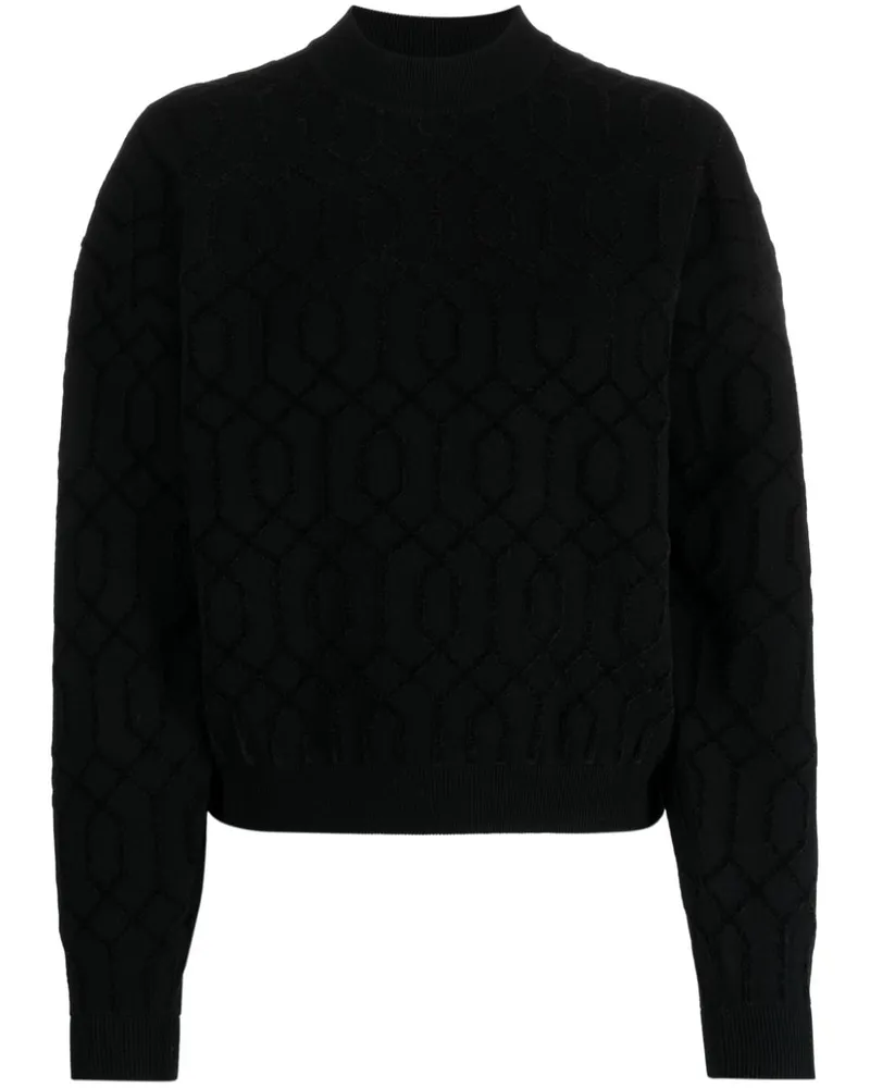 Emporio Armani Pullover mit Intarsienmuster - Schwarz Schwarz