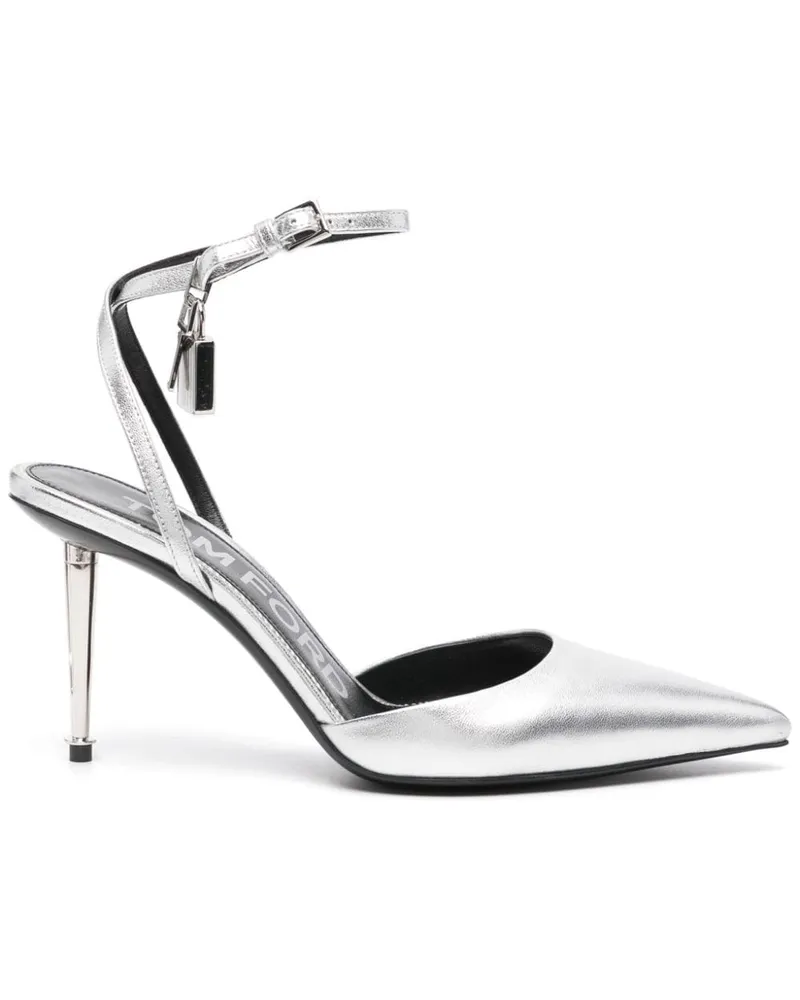 Tom Ford Metallic-Pumps mit Schloss-Anhänger - Silber Silber