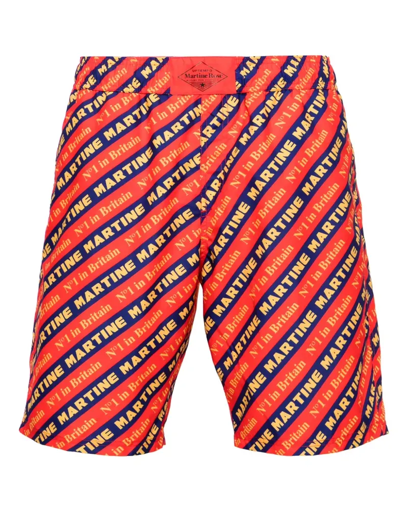 Martine Rose Badeshorts mit Logo-Print - Rot Rot