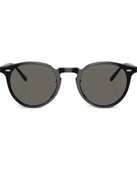 Oliver Peoples Sonnenbrille mit rundem Gestell Schwarz