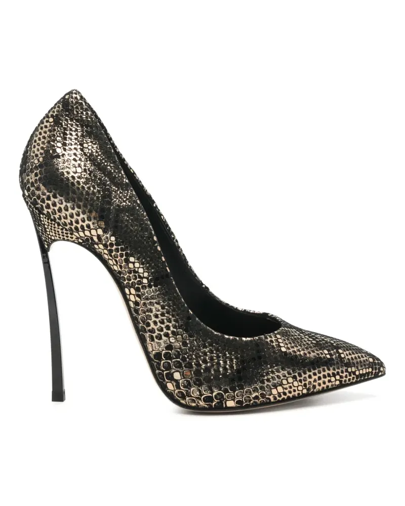 Casadei Pumps mit Schlangeneffekt - Gold Gold