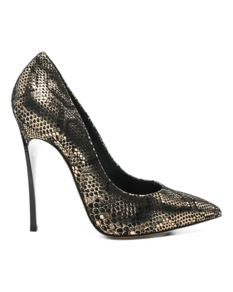 Casadei Pumps mit Schlangeneffekt - Gold Gold
