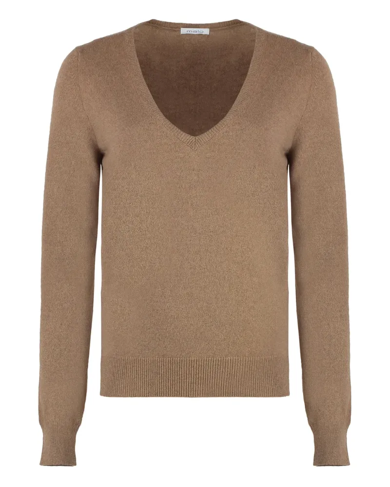 Malo Gestrickter Kaschmirpullover - Braun Braun