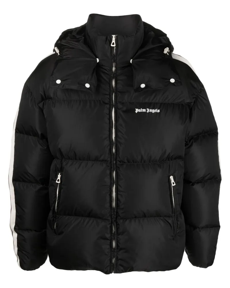 Palm Angels Gefütterte Jacke mit Logo-Print - Schwarz Schwarz