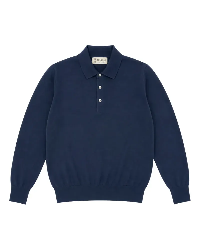 Brunello Cucinelli long-sleeve polo shirt - Blau Blau