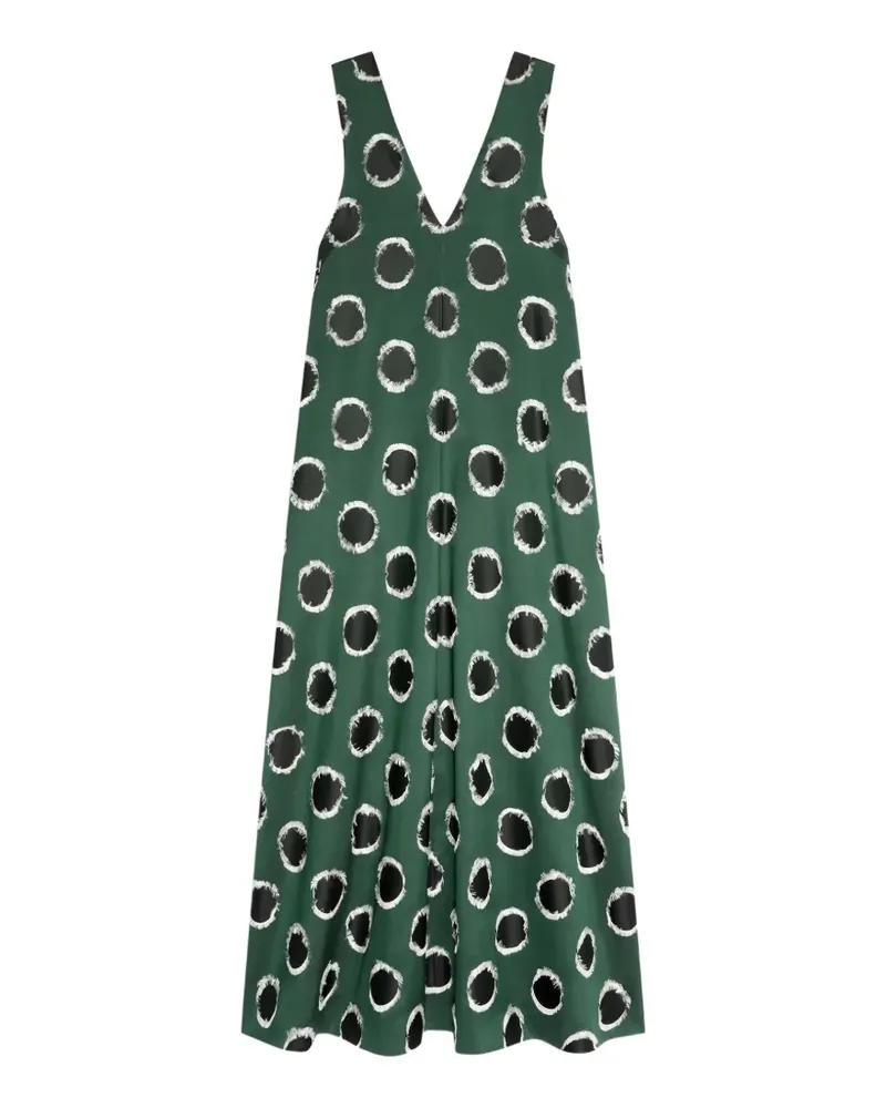 Dries van Noten Fil Coupé silk maxi dress - Grün Grün
