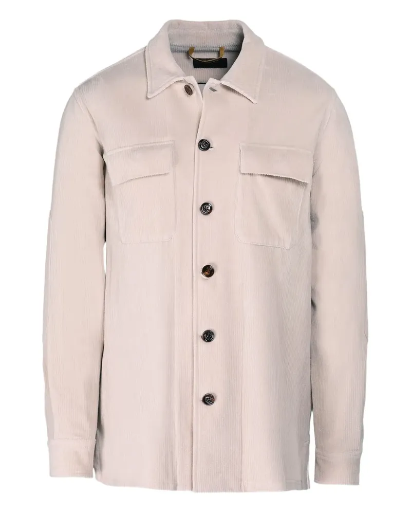 MOORER Nowel-U08 Hemdjacke mit aufgesetzter Cordtasche - Nude Nude