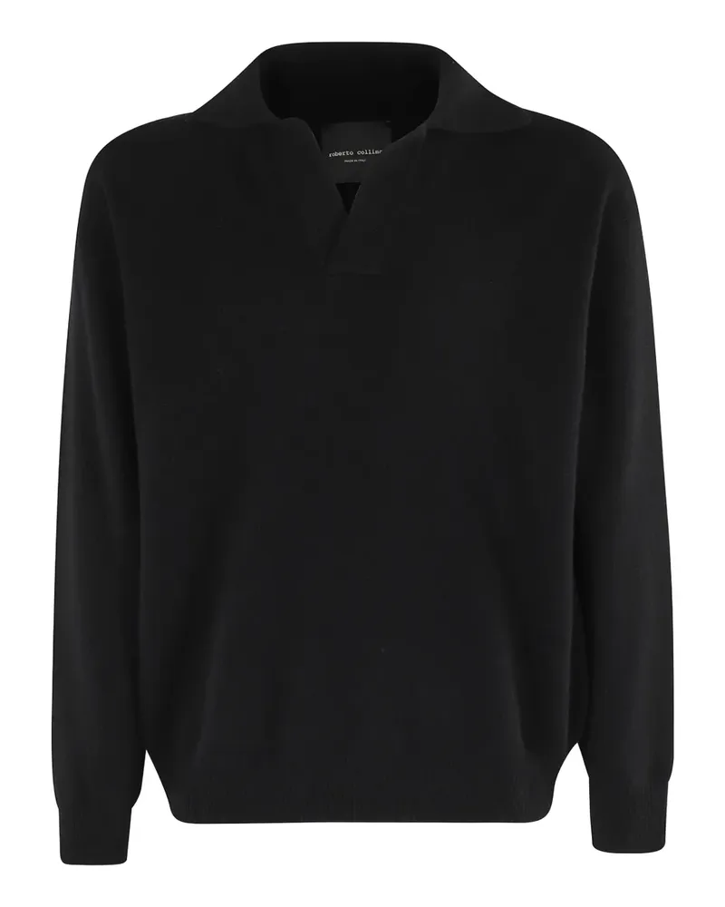 Roberto Collina Pullover mit V-Ausschnitt - Schwarz Schwarz