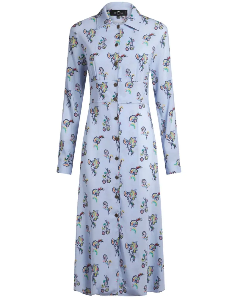 Etro Hemdkleid mit Print - Blau Blau