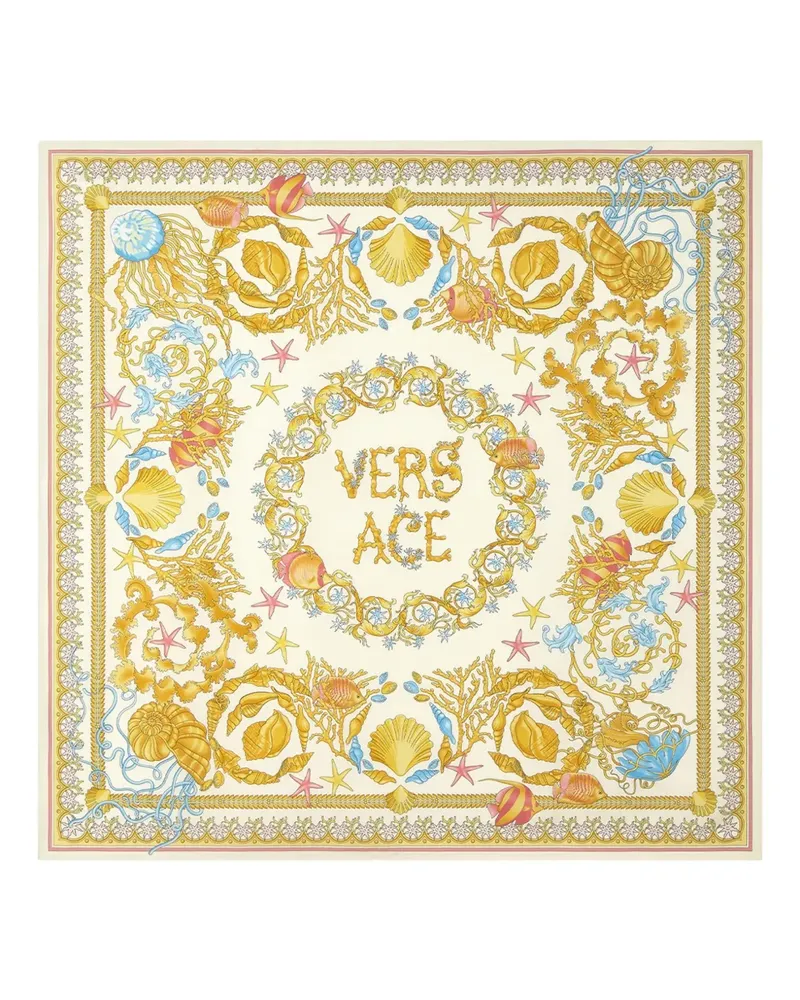 Versace Underwater Barocco Schal mit Muster - Nude Nude