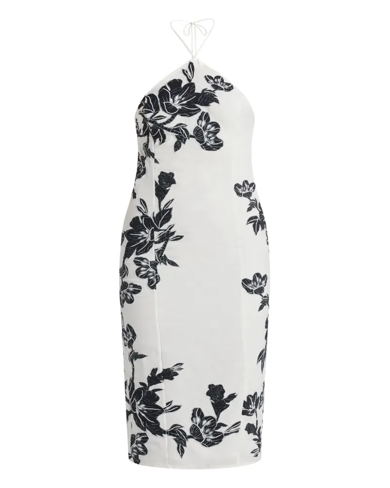 Hemant & Nandita Aahi floral halterneck midi dress - Weiß Weiß