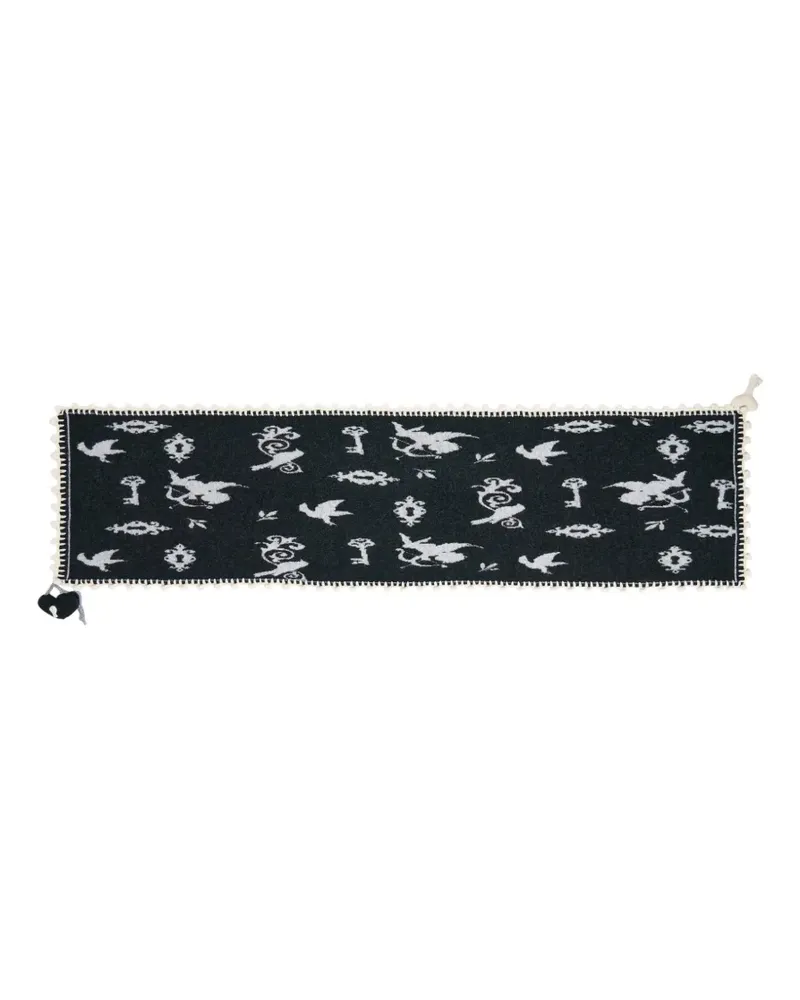 Renli Su Angel-print knit scarf - Grau Grau