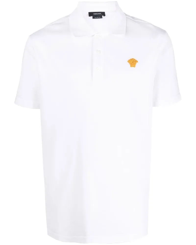 Versace Poloshirt mit Medusa-Stickerei - Weiß Weiß