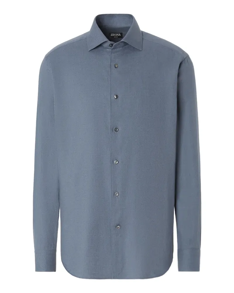 Ermenegildo Zegna Hellblaues Cashco Hemd Blau