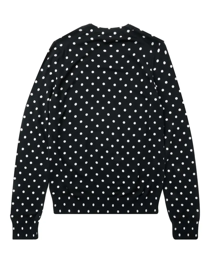 Comme des Garçons Gepunktetes Hemd mit V-Ausschnitt - Schwarz Schwarz