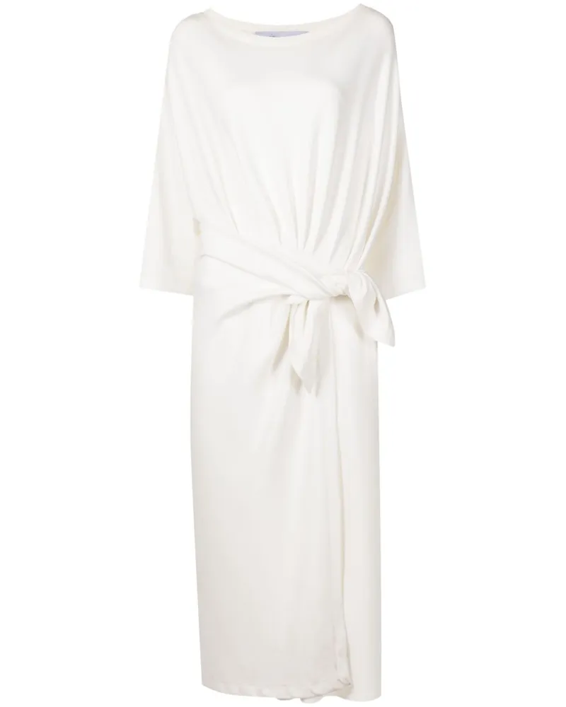 Gloria Coelho Midikleid mit Knotendetail - Weiß Weiß